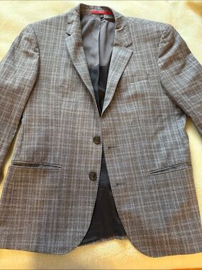 HUGO Hugo Boss Classic Gray Plaid Men's Blazer